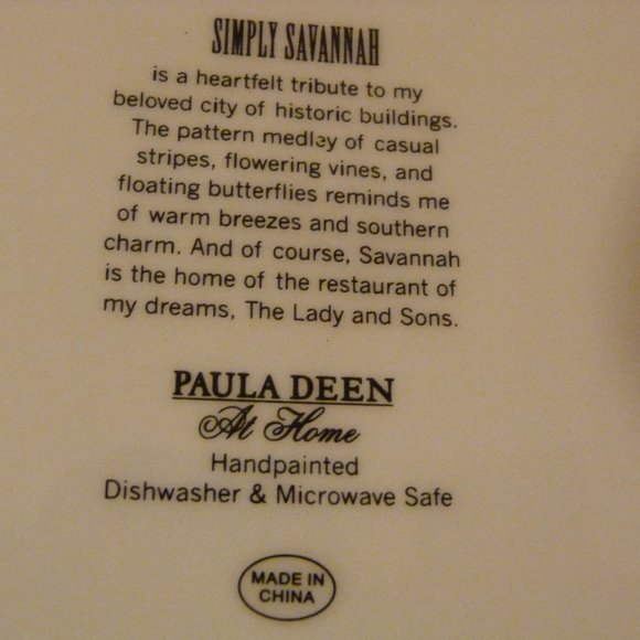 Paula Deen At Home Simply Savannah 2 Pcs Handpainted Dinner Plate & Salad Plate - Picture 12 of 14